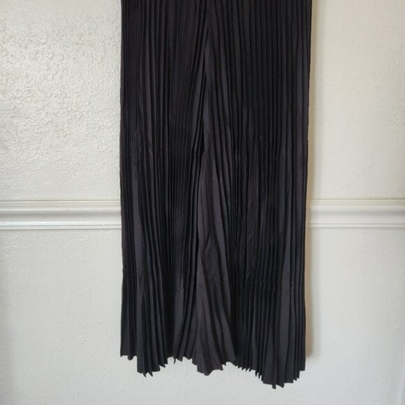 Claude Pleated Palazzo Pants Small Black High Waist Wide Leg New with Tags - Picture 4 of 9